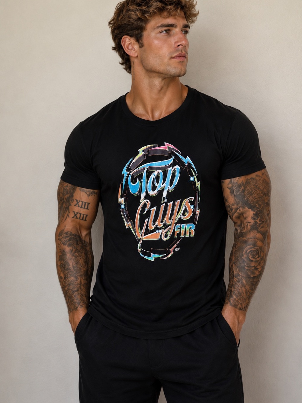 NWOT AEW Top Guys Graphic Tee - Black with Multicolor Print